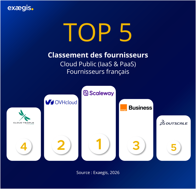 Classement des fournisseurs - Cloud public - Fournisseurs français