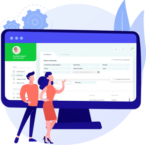 Des personnes présentant la plateforme Pulse d'Exaegis Des personnes présentant la plateforme Pulse d'Exaegis