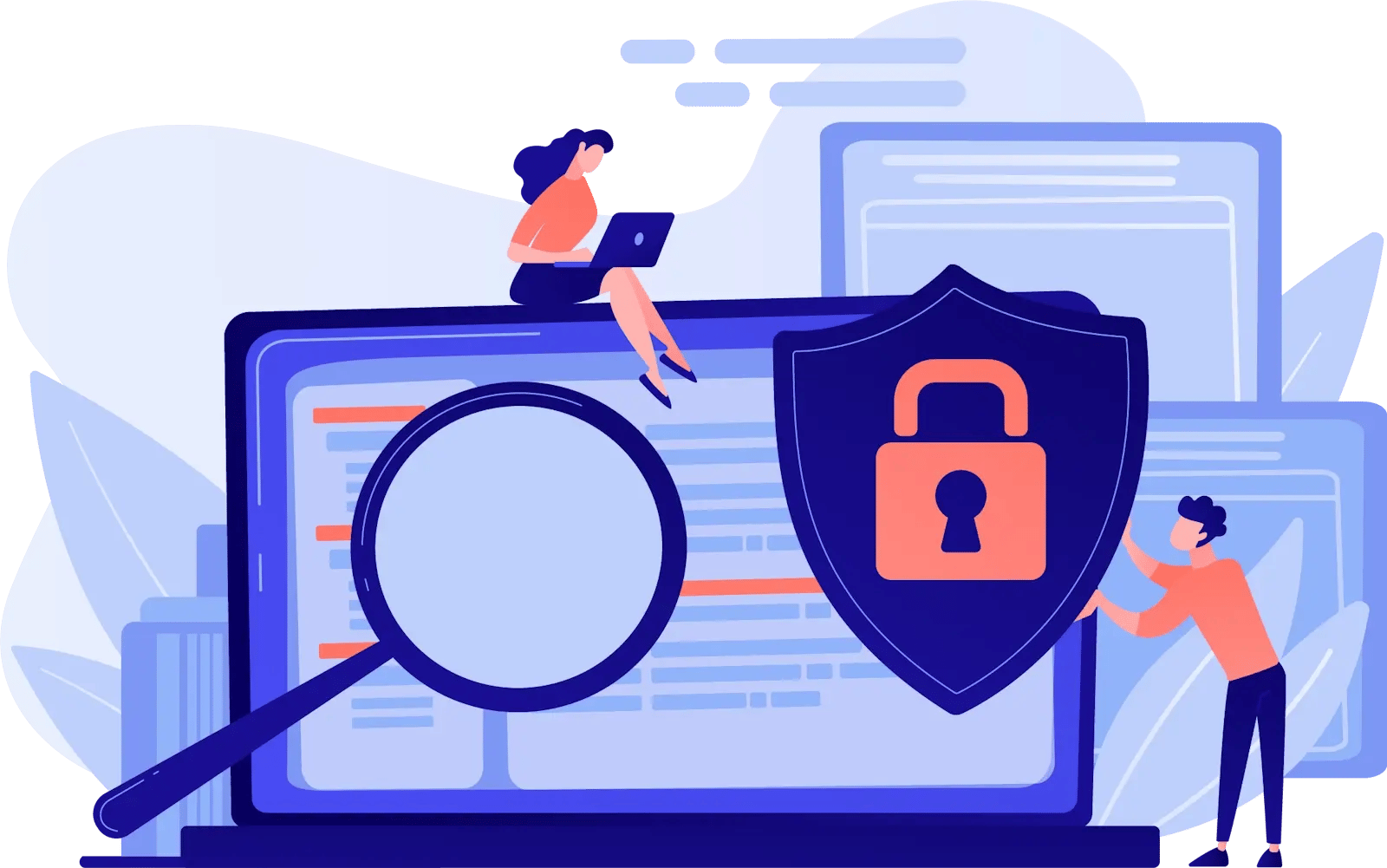 Des personnes s'assurant de la sécurisation d'opérations après un audit Des personnes s'assurant de la sécurisation d'opérations après un audit