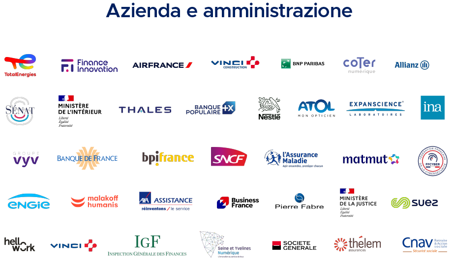 Loghi dei clienti Exaegis tra imprese e amministrazioni pubbliche
